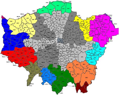 map of london postal codes